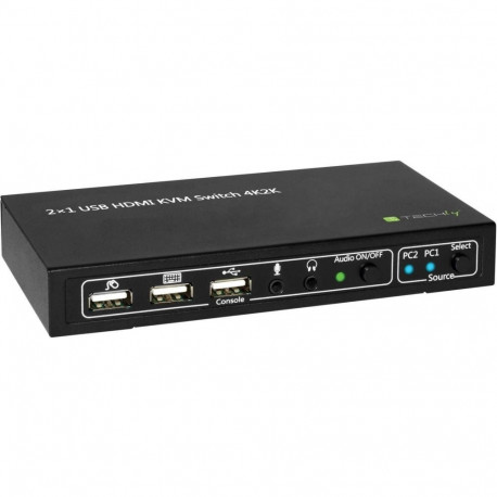 Techly Switch 2 Port HDMI/USB 2x1 KVM Switch with Audio