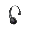 JABRA Evolve2 65 MS Mono on-ear konverteeritav Bluetooth juhtmevaba USB-A mürasummutav must peakompl