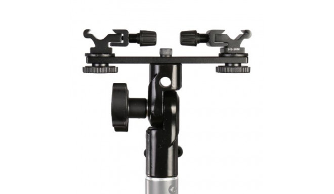 Falcon Eyes Twin Mount Tilting Bracket + 2 x Hotshoe CLD-14A