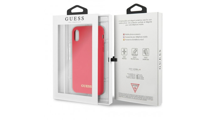 Guess GUHCPXLSGLRE iPhone X/Xs punane kõva silikoonümbris