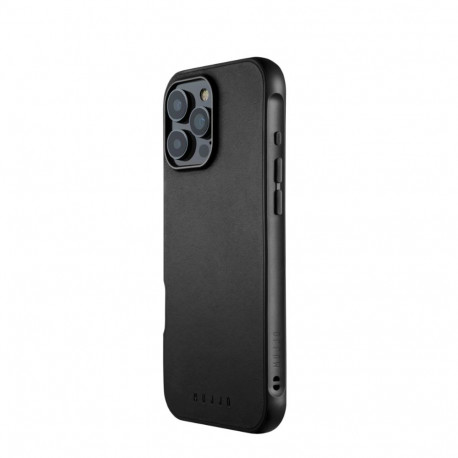 Kaitseümbris Shield Case, Apple iPhone 16 Pro Max, must, MagSafe, naturaalsest nahast tagaküljega, M