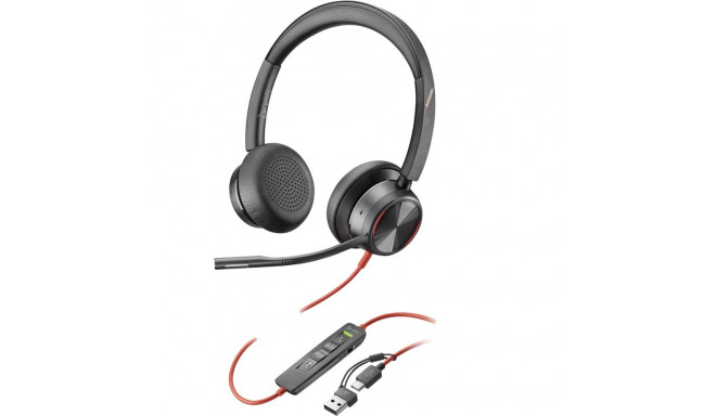 HP Poly Blackwire 8225 stereo USB-C peakkomplekt + USB-C/A adapter