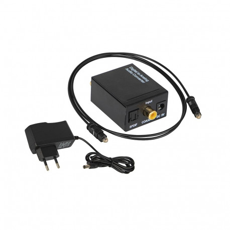 91-202# Konwerter optyczny toslink dac na 2xrca+jack z zasilaczem