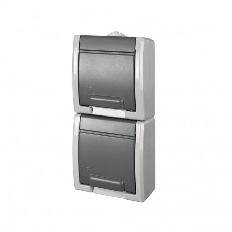 SOCKET AQUANT 2PL GREY IP55 1254-10