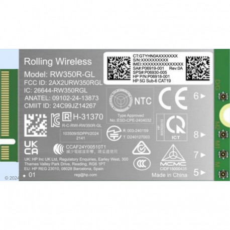 HP 5G Modem m.2 WWAN 4G/5G Sub-6 GHz FM350-GL Mobile Broadband Cellular (compatible with WWAN-ready