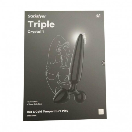 SATISFYER TRIPLE CRYSTAL 1 DILDO NEGRO NEGRO 1UN