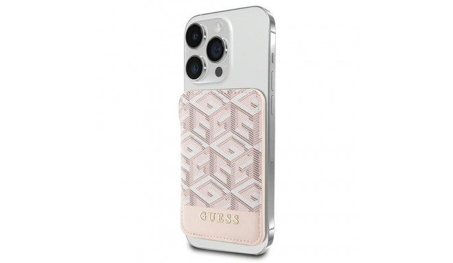 Guess Wallet Card Slot GUWMSHGCFSEP MagSafe GCube stripe różowy|pink