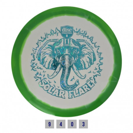 Discgolf DISCMANIA Fairway Driver S-LINE FD3 SOLAR FLARE White/Green 9/4/0/3