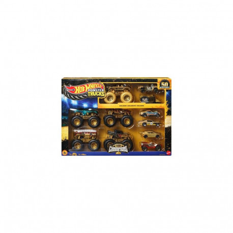 Hot Wheels Monster Trucks Trophy Champions Collection, 5 1:64 Scale Toy Trucks & 6 Die-Cast Cars