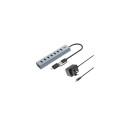 Conceptronic HUBBIES21GP 7-Port USB 3.0 Hub with Power Adapter, 5Gbps, USB-A x 7