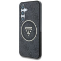 Guess 4G Glitter Triangle Buttons MagSafe Case for Samsung Galaxy S25 Plus Black