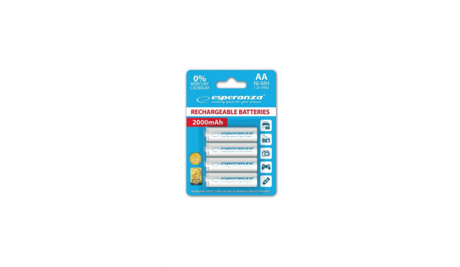 Esperanza EZA104W PRECHARGED HR6 2000MAH ALWAYS READY BLISTER PACK 4PCS.