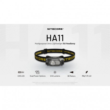 HEADLAMP H SERIES 240 LUMENS/HA11 NITECORE