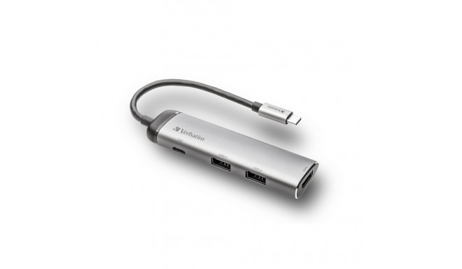 VERBATIM MULTIMEDIA ADAPTER Type-C to 2xUSB HDMI 49140