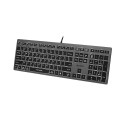 A4Tech FSTYLER FX60H (valge taustvalgustusega) klaviatuur USB QWERTY must, hall