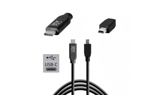 Tether Tools USB-C zu 2.0 Mini B 5-Pin 4,60m schwarz