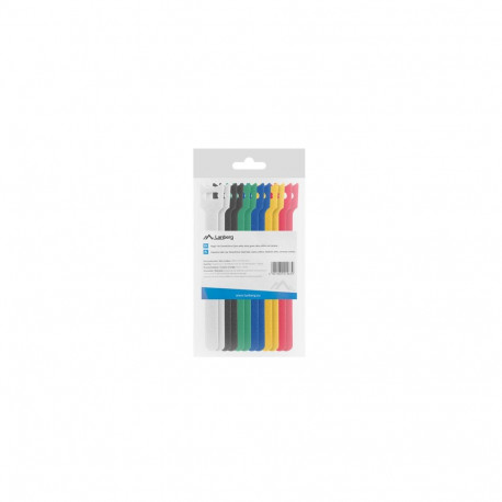 VELCRO CABLE TIES 12MMX15CM 12PIECES WHITE, BLACK, GREEN, BLUE, YELLOW, RED LANBERG