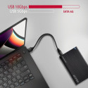 Axagon EE25-GTR USB-C 3.2 Gen 2 - SATA 6G 2.5" välise kõvaketta korpus must 2.5"