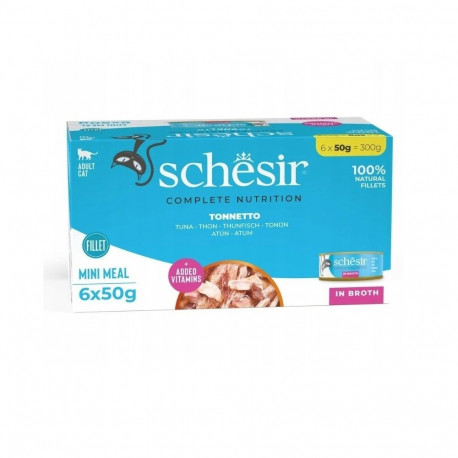 SCHESIR tuunikala keeduvees märg kassitoit 6 x 50 g