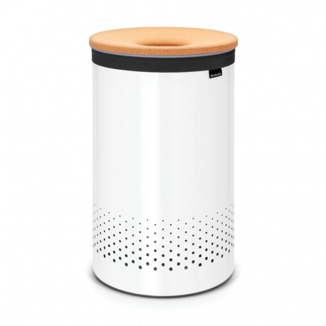 BRABANTIA Laundry Bin veļas grozs  60l   Cork Lid - White 104404