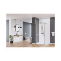 KERRIA PLUS SHOWER WALL. WHT/TRA NERO100