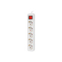POWER STRIP LANBERG 1.5M 5X SCHUKO OUTLETS WITH SWITCH QUALITY-GRADE COPPER CABLE WHITE