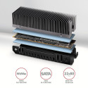 Axagon CLR-M2XT M.2 SSD passiivjahuti alumiinium - 2280 M.2 NVMe SSD, tahkisajami jahutusradiaator m
