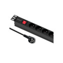 Qoltec 19" RACK PDU | 1U | 16A | 6xFRENCH | 2m