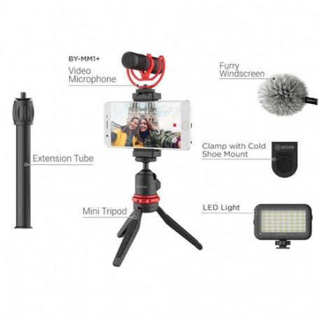 BOYA BY-VG350 tripod Smartphone/Action camera 3 leg(s) Black, Red