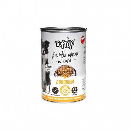 TUF TUF lihased tükid linnulihaga märg koeratoit 1250g