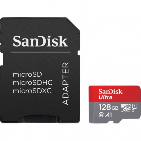 MicroSD Card - SanDisk Ultra 128GB UHS-I Class 10 Red/Grey