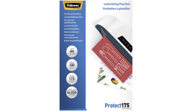 Fellowes A4 Glossy 175 Micron Laminating Pouch - 100 pack