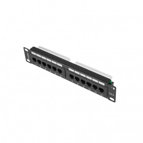 Lanberg patch panel 12port 1U 10" CAT.6 UTP, black