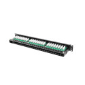 PATCH PANEL 48 PORT 1U 19" CAT.5E UTP BLACK LANBERG