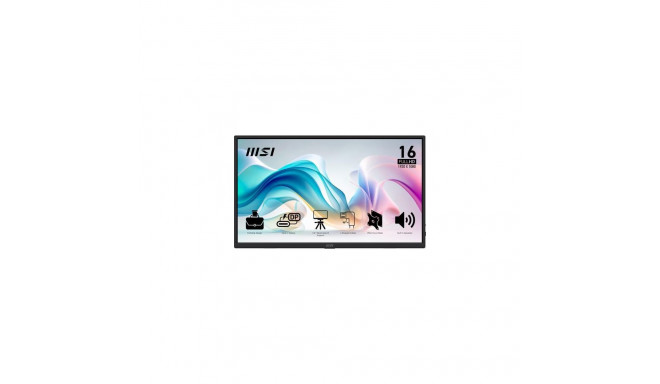 MSI PRO MP165 E6 portable TV/monitor Portable monitor Black 39.6 cm (15.6&quot;) LED 1920 x 1080