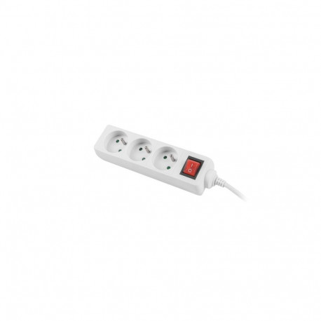 LANBERG POWER STRIP 3M WHITE, 3X 230V PL, WITH SWITCH