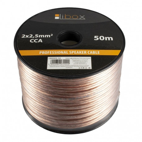 Libox kõlarikaabel LB0009-50 2x2,50mm 50m, läbipaistev