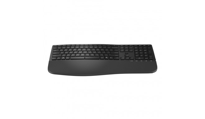 HP 685 Comfort Wireless Bluetooth Wave-Like Keyboard w/Palm Rest - Dual Mode, Sanitizable, Programma