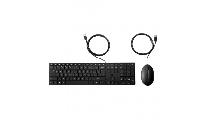 HP 320MK USB Wired Mouse Keyboard Combo - Black - US ENG