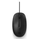 HP 125 USB Wired Mouse, Sanitizable - Black