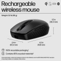 HP 695 Wireless Bluetooth Mouse - Wireless Qi-Charging, Programmable, 4-way Scrolling - Black