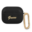Guess ümbris AirPods Pro GUAPSASMK must Saffiano Script Metal Collection