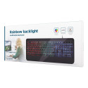 Gembird KB-UML-03 Slim multimedia keyboard with RGB backlight black US layout