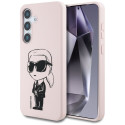 Case Karl Lagerfeld silikoon graffiti Ikonik trükitud logoga MagSafe jaoks Samsung Galaxy S25 roosa