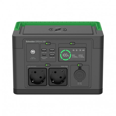 Schneider Electric Schneider OffGrid kaasaskantav jaam 330, 230V, 332Wh liitiumioon, LCD, 2 CEE 7/3 
