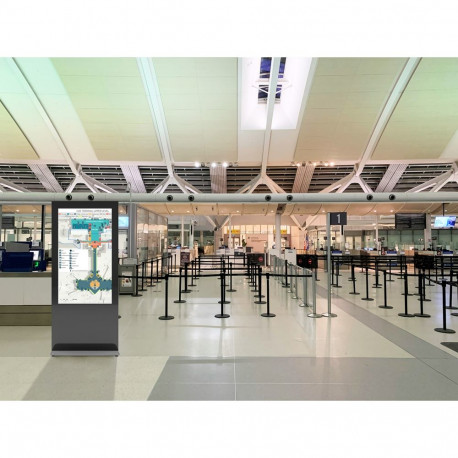 EDBAK põrandastatiiv IDS10.55 sisetingimuste avalik displei totem klaasist esiosaga 55" must