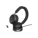 JABRA Evolve2 75 on-ear Bluetooth juhtmevaba aktiivse mürasummutusega USB-A mürasummutav must kõrvak