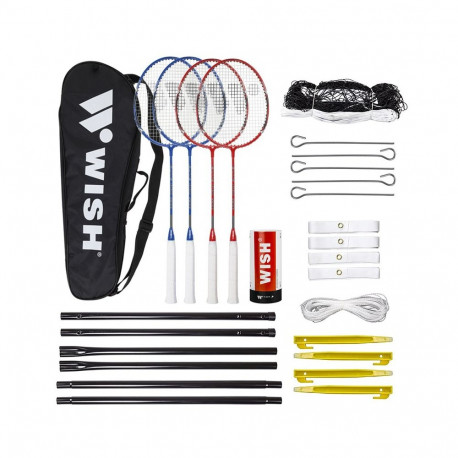 Wish Alumtec badminton racket set 4 rackets + 3 ailerons + net + lines