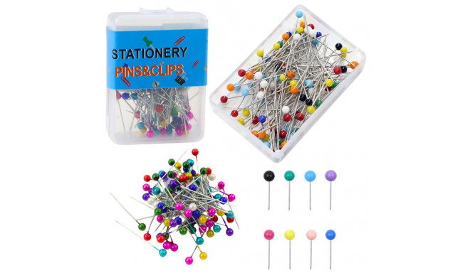 Zestaw Szpilki Krawieckie Biurowe Z Kolorową Główką - 100szt.