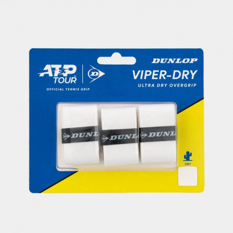 Tennis racket overgrip DUNLOP VIPERDRY ATP 3pcs. white